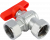 Кран шаровой FAR 3/4", накидные гайки EPDM, угловой, красн. бабочка, хром